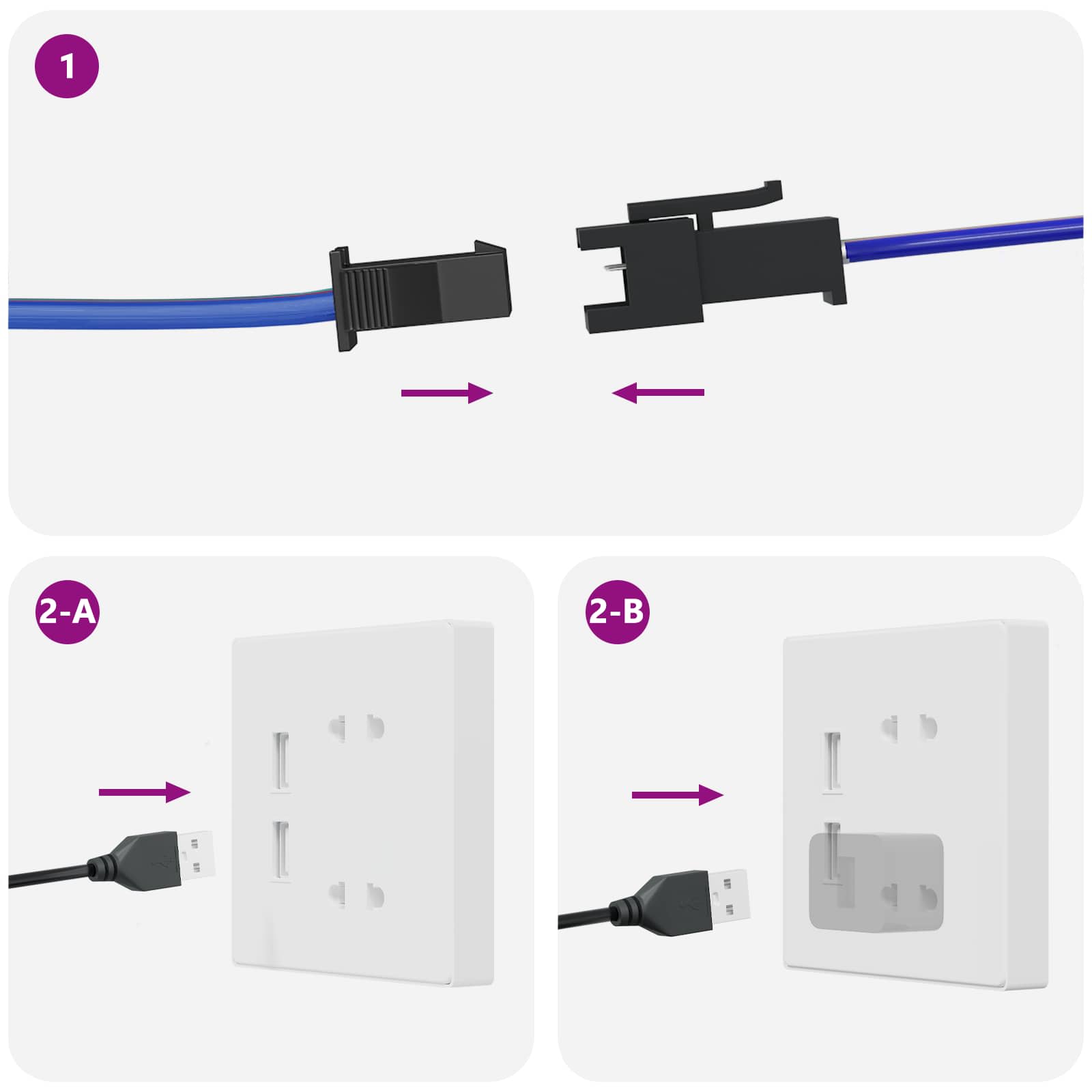 LED traka 2 pcs Crna i prozirna 210 x 0,8 x 0,3 cm