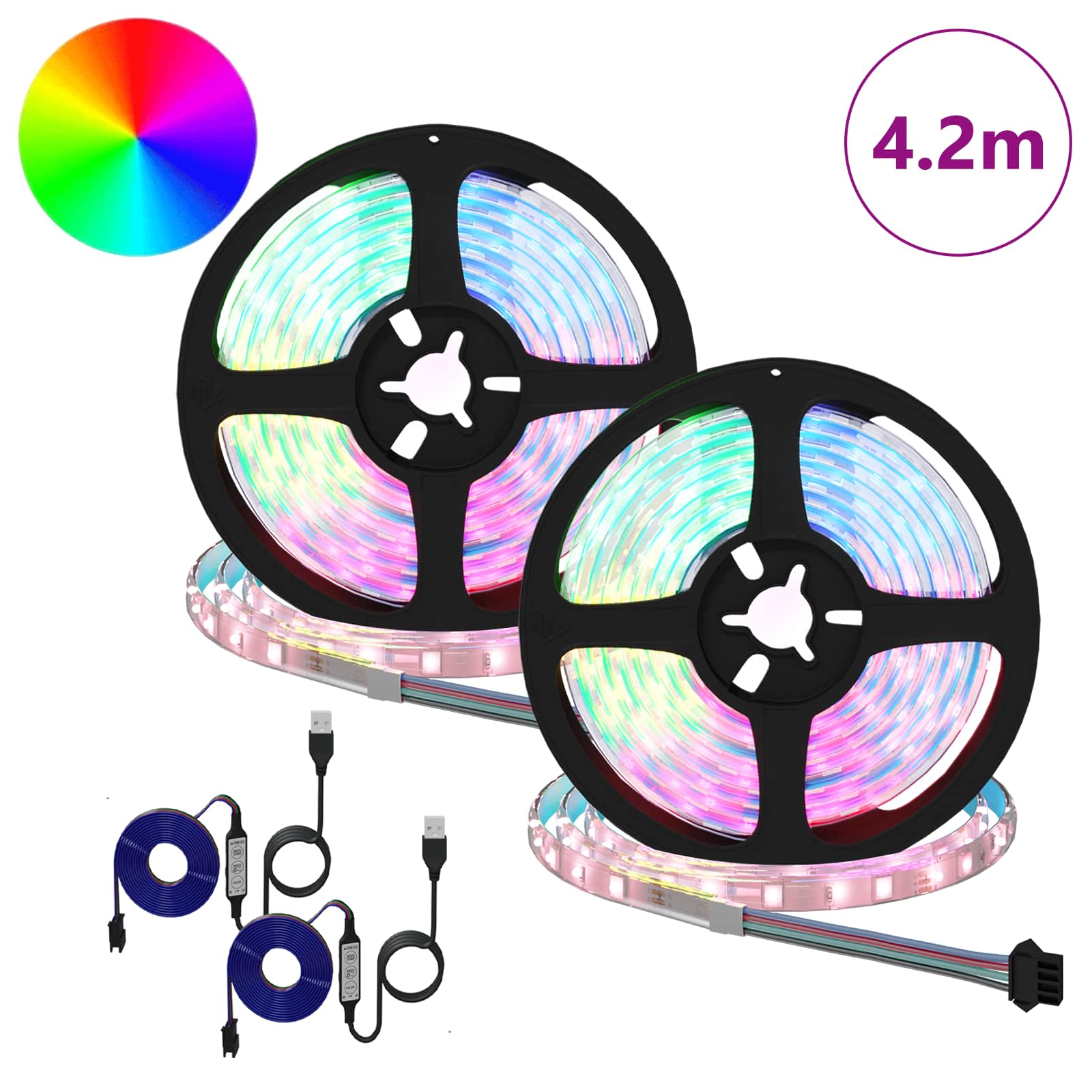 LED traka 2 pcs Crna i prozirna 210 x 0,8 x 0,3 cm