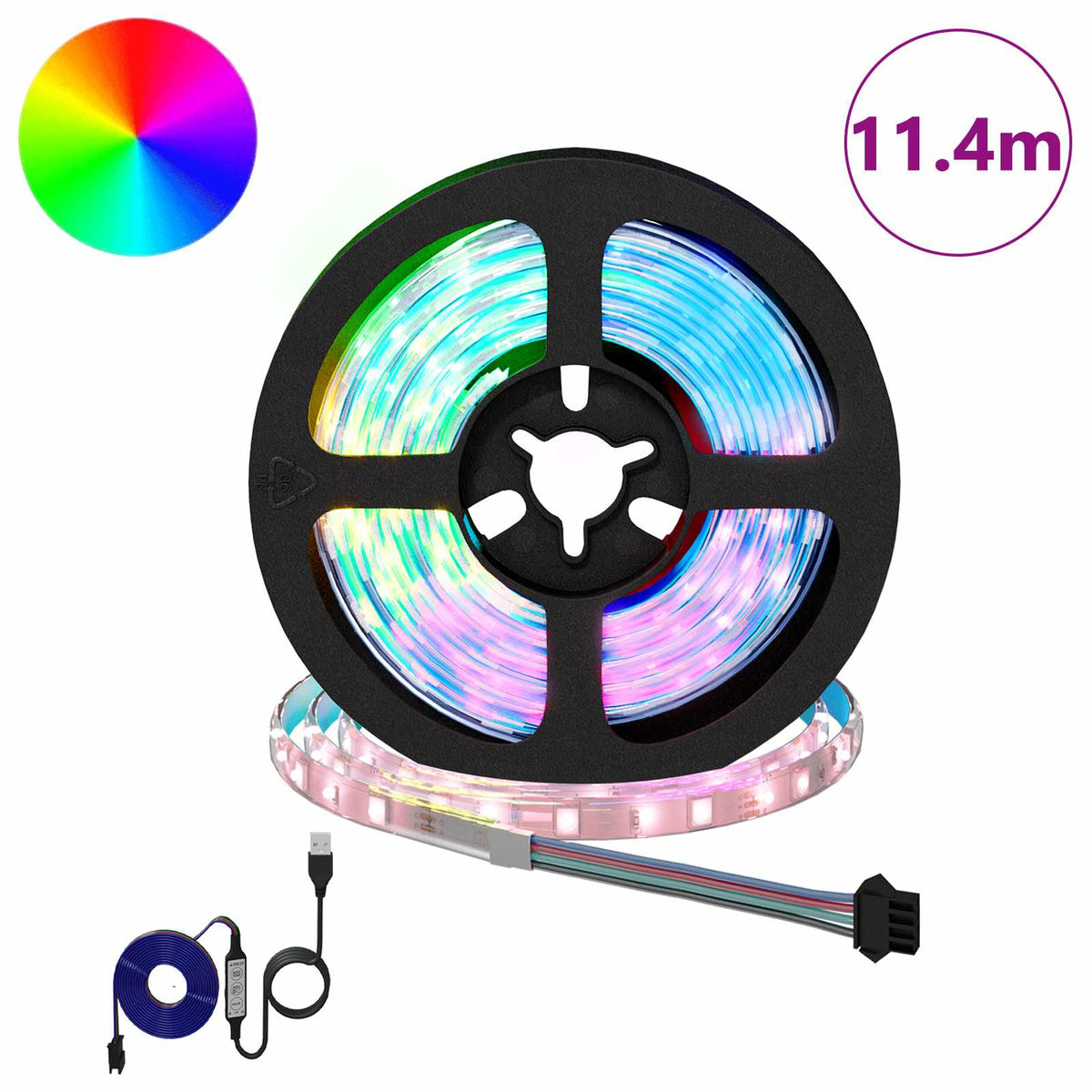 LED traka 12 pcs Crna i prozirna 950 mm Bakar i plastika