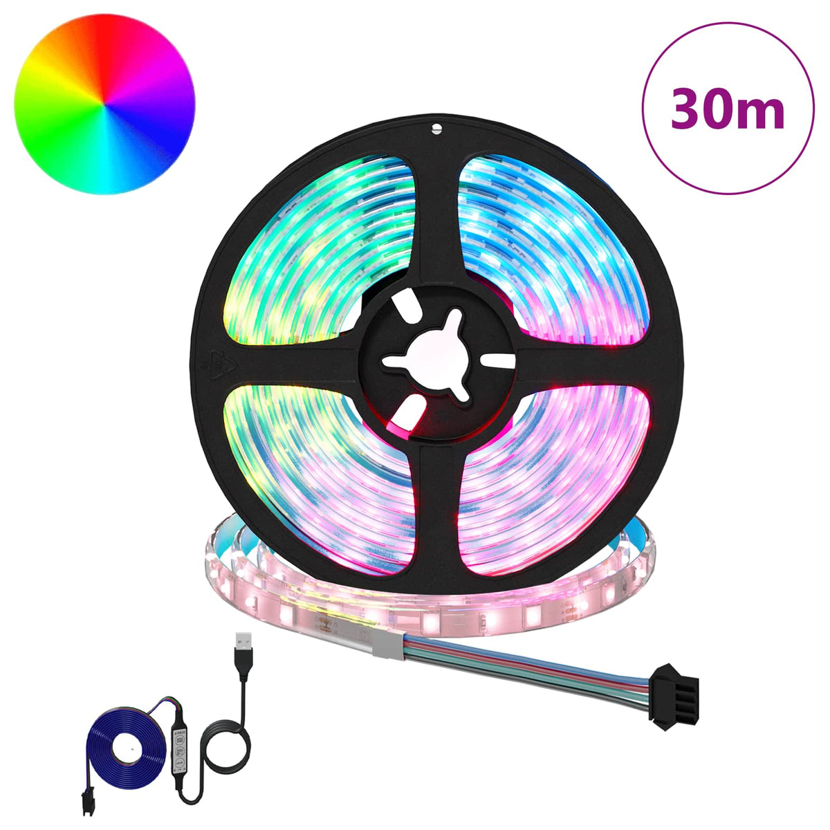 LED traka 12 pcs Crna i prozirna 2500 mm Bakar i plastika