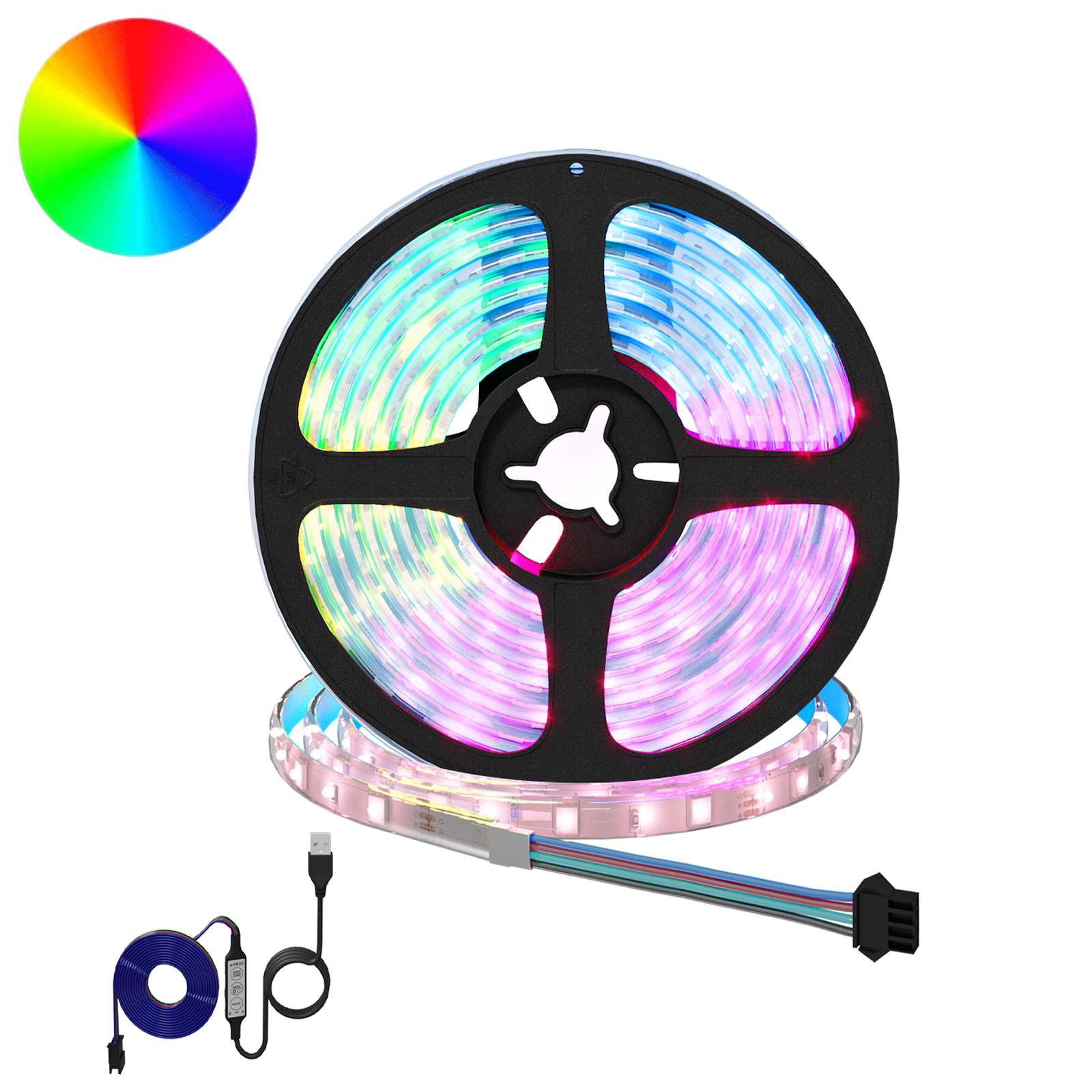 LED traka 2 pcs Crna i prozirna 3000 mm Bakar i plastika