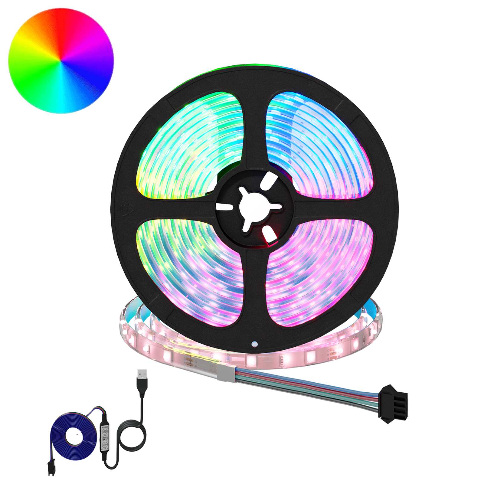 LED traka 2 pcs Crna i prozirna 4700 mm Bakar i plastika