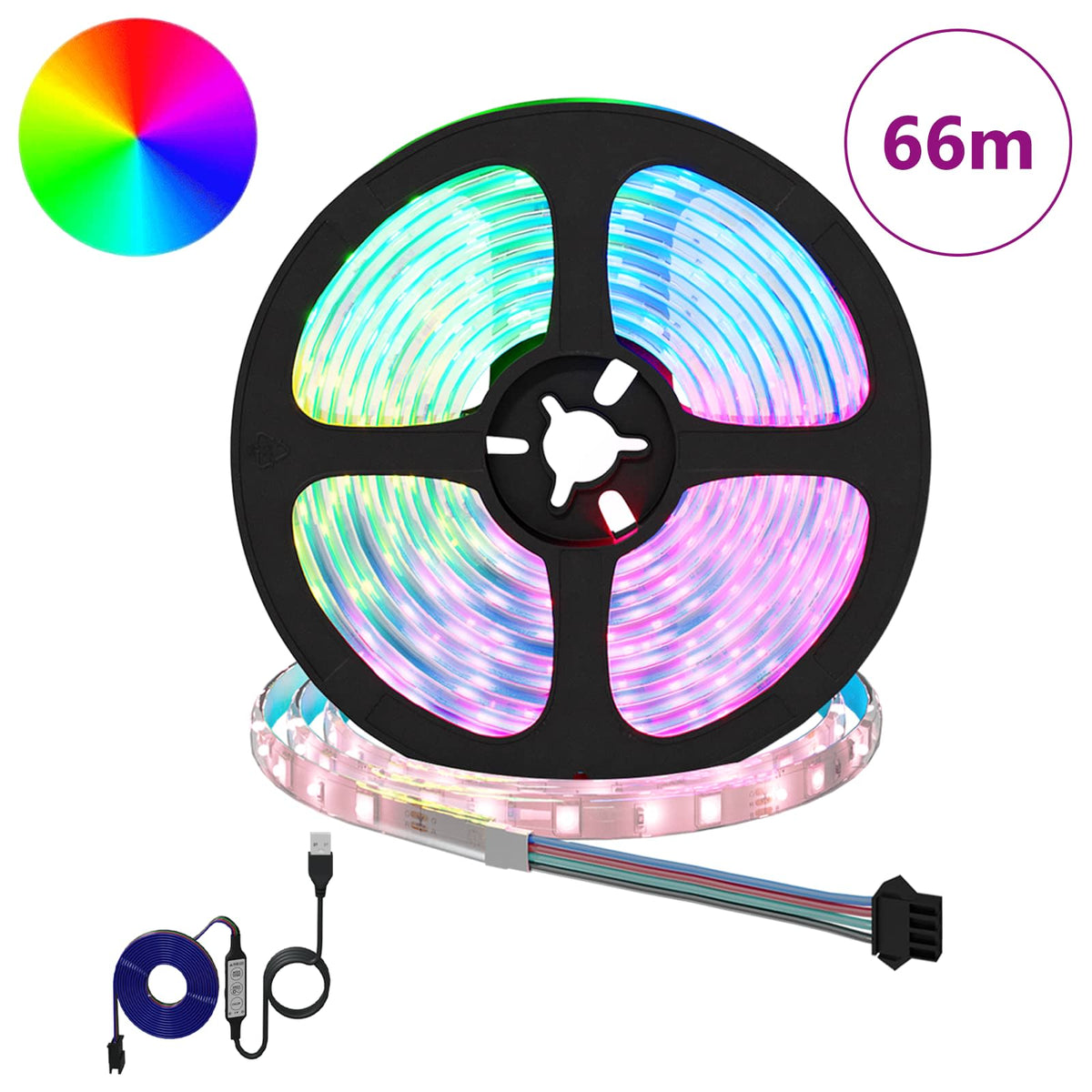 LED traka 12 pcs Crna i prozirna 5500 mm Bakar i plastika