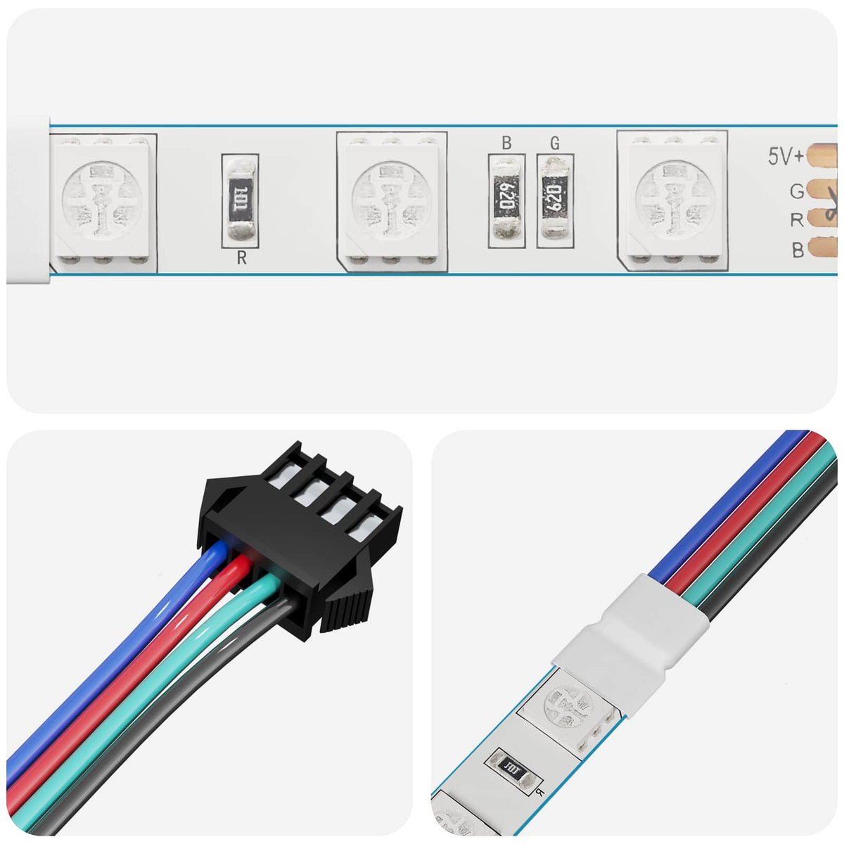 LED traka 2 pcs Crna i višenamjenska 1745 mm Bakar i plastika