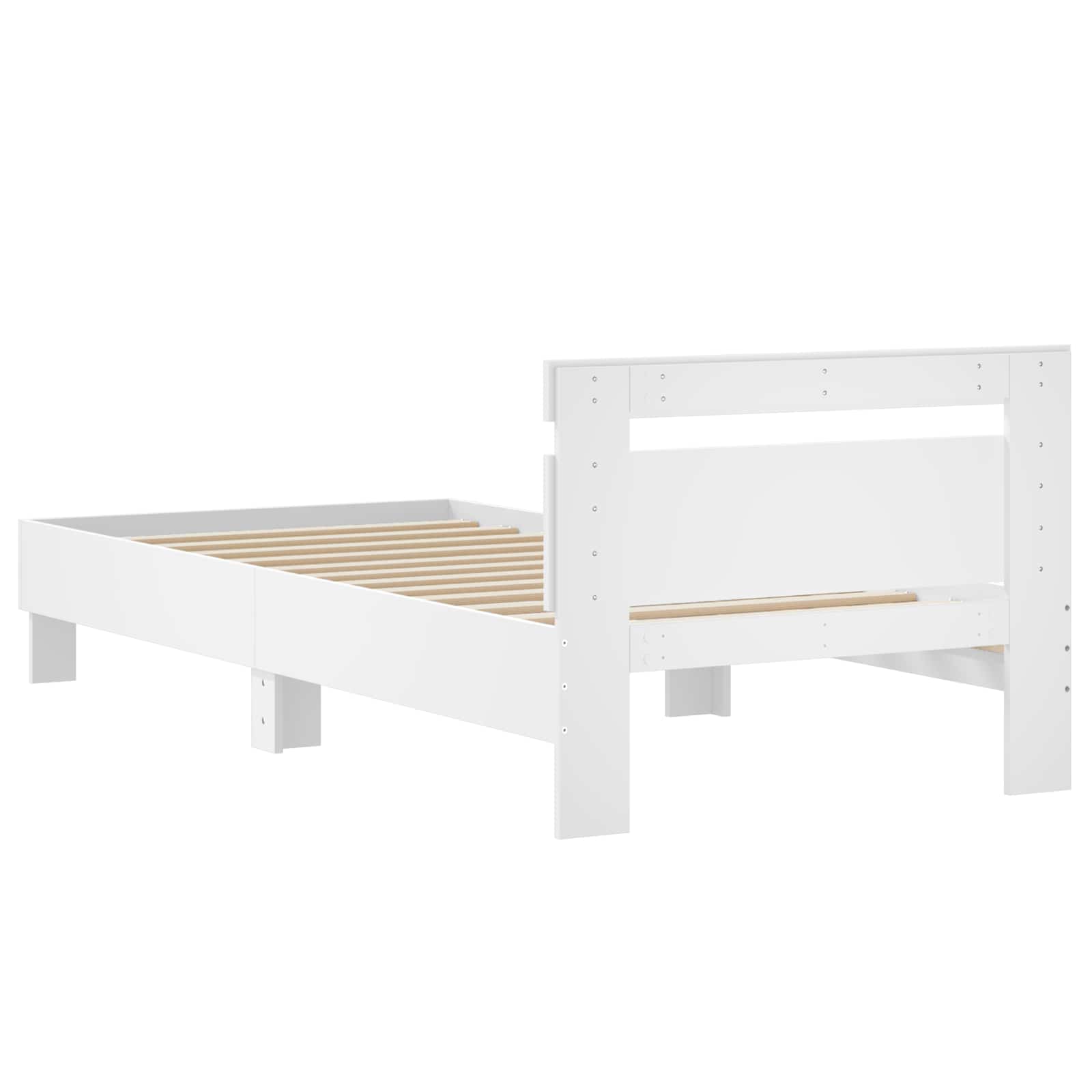 Okvir kreveta s uzglavljem Bijela 80 x 200 cm Konstruirano drvo