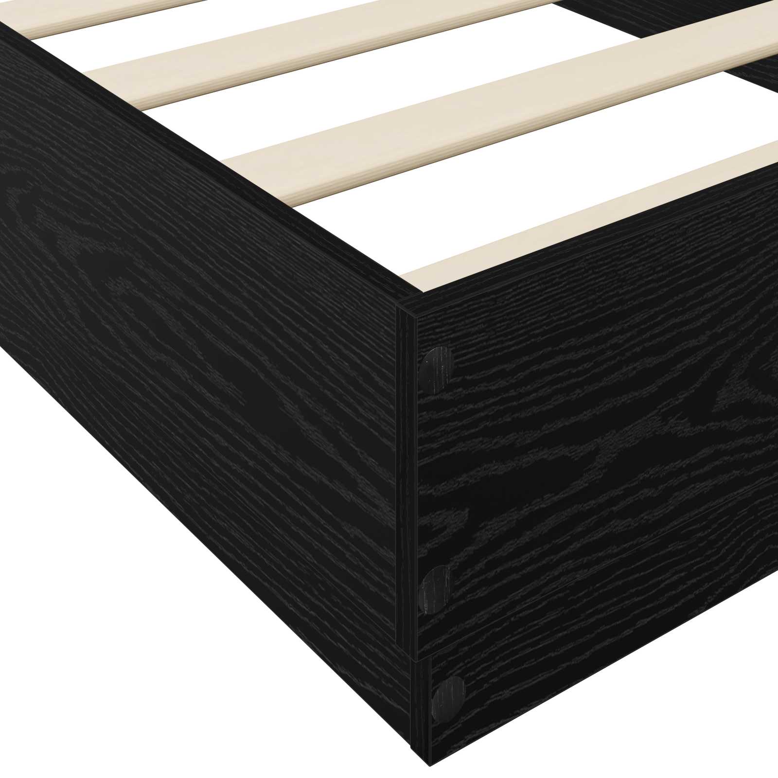 Okvir kreveta za pod Crni hrast 80 x 200 cm Konstruirano drvo