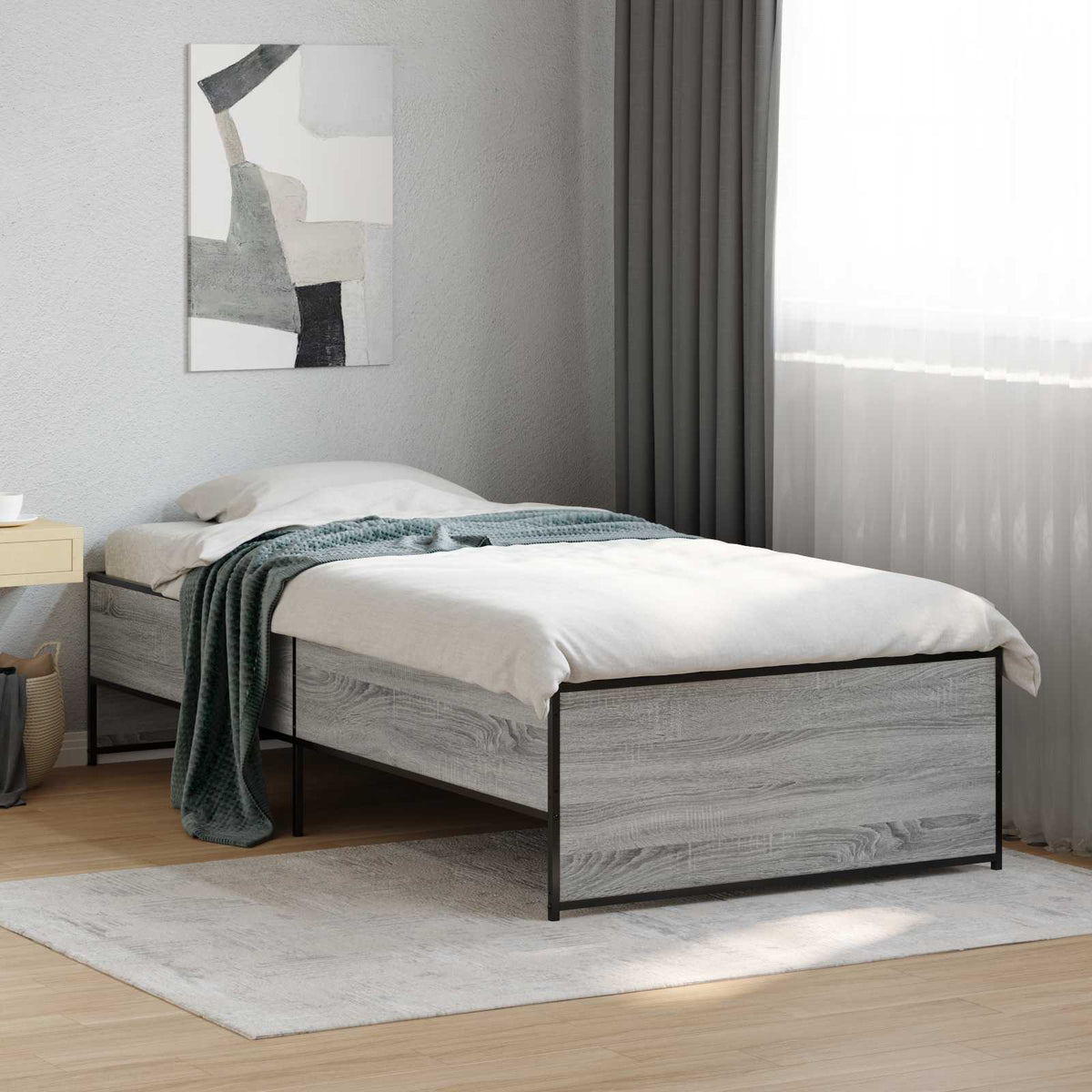 Krevetna konstrukcija Siva Sonoma 80 x 200 cm Konstruirano drvo