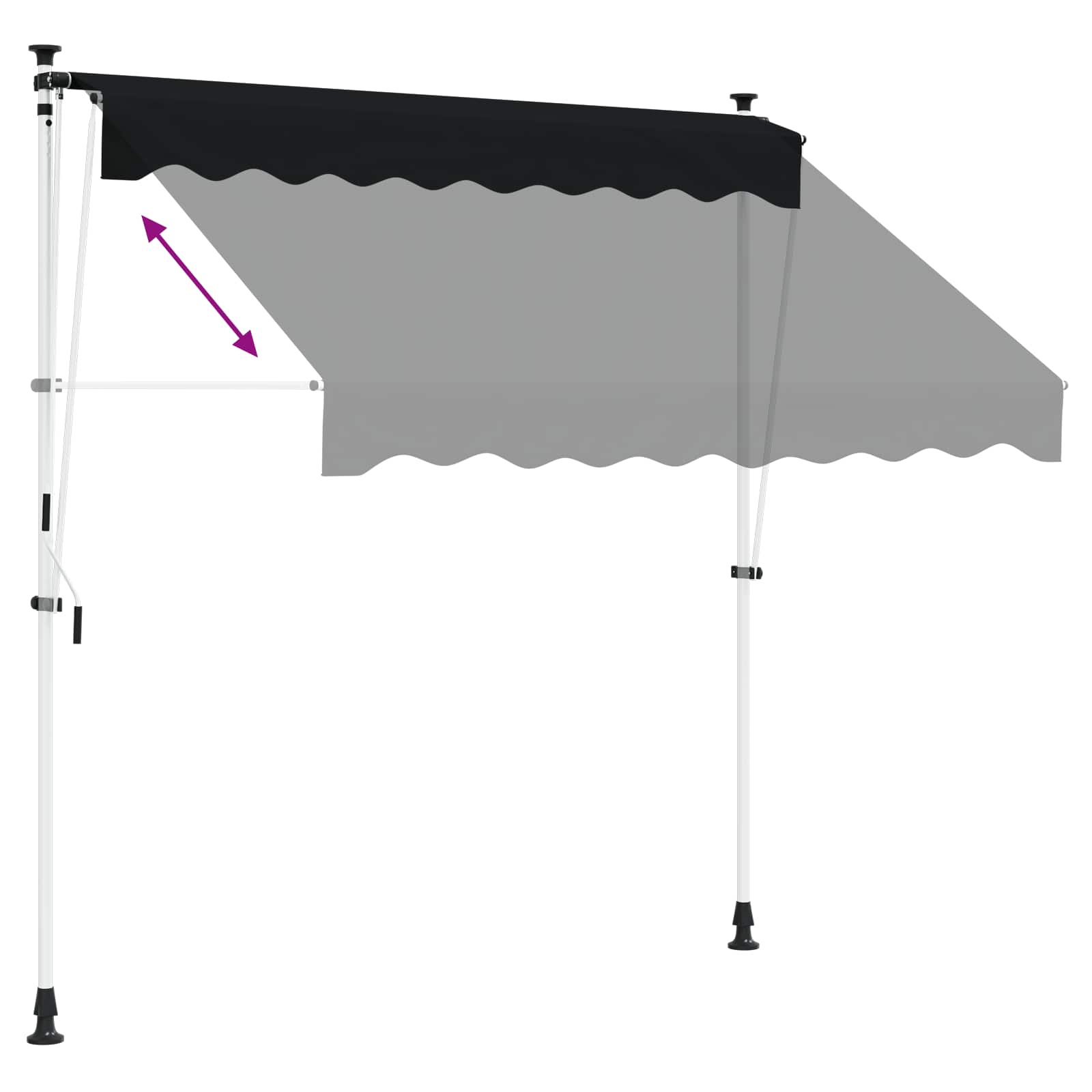 Ručno sklopiva tenda Crna 300 cm
