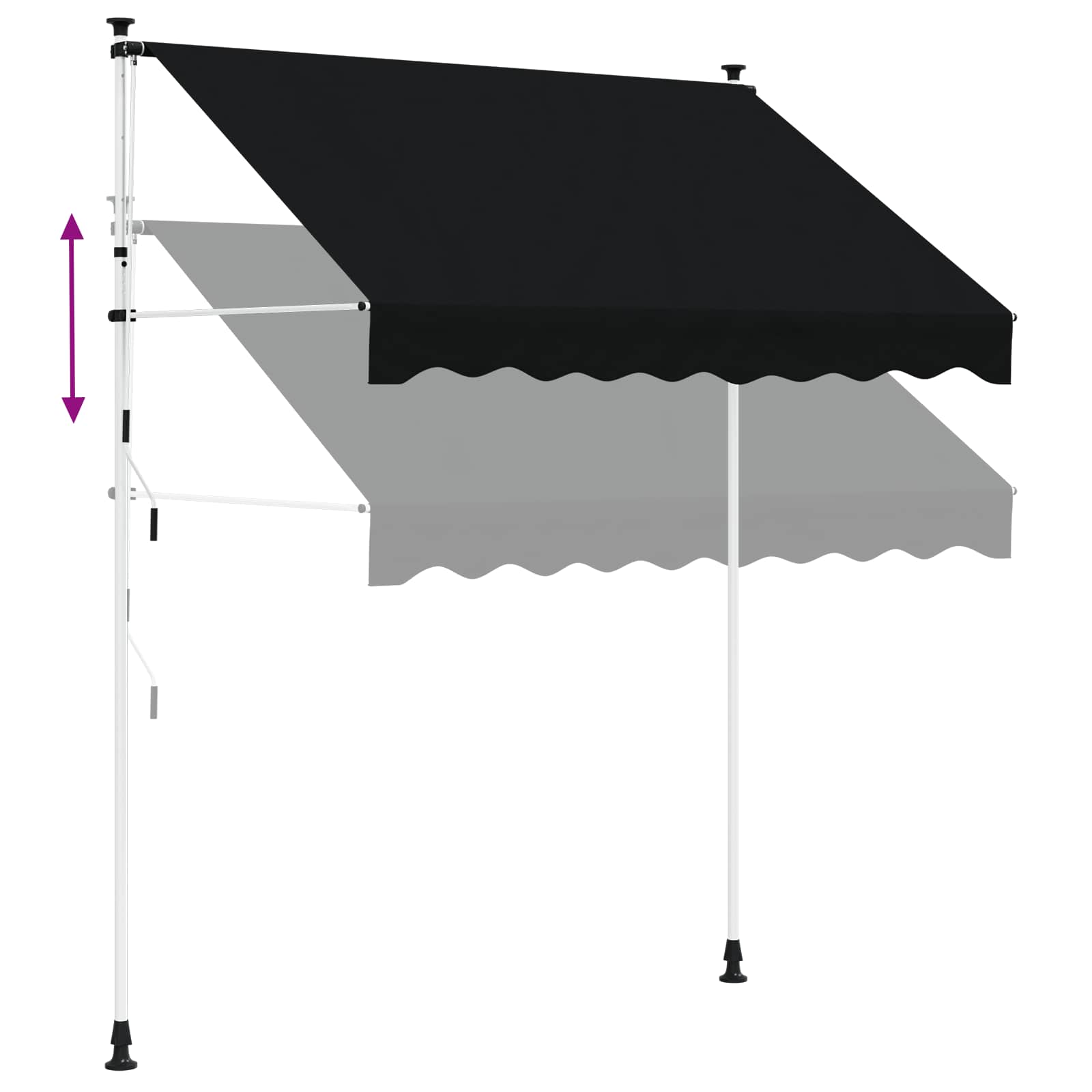 Ručno sklopiva tenda Crna 300 cm
