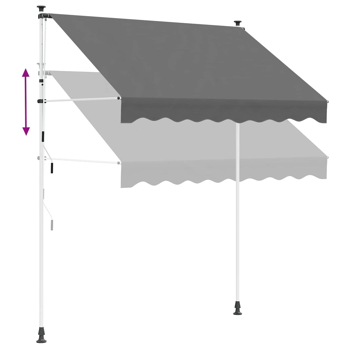 Ručno sklopiva tenda Svjetlosiva 250 cm