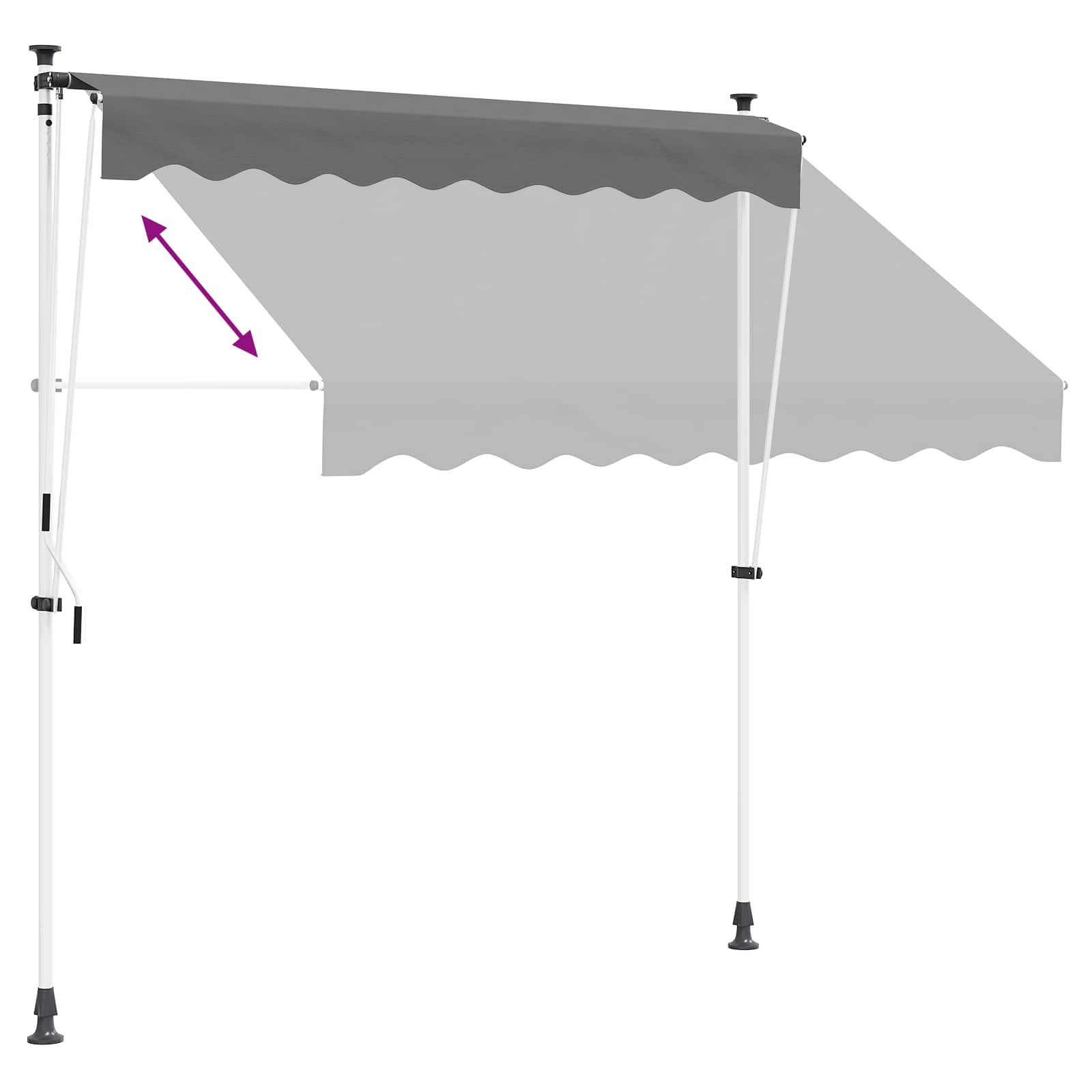 Ručno sklopiva tenda Svjetlosiva 250 cm