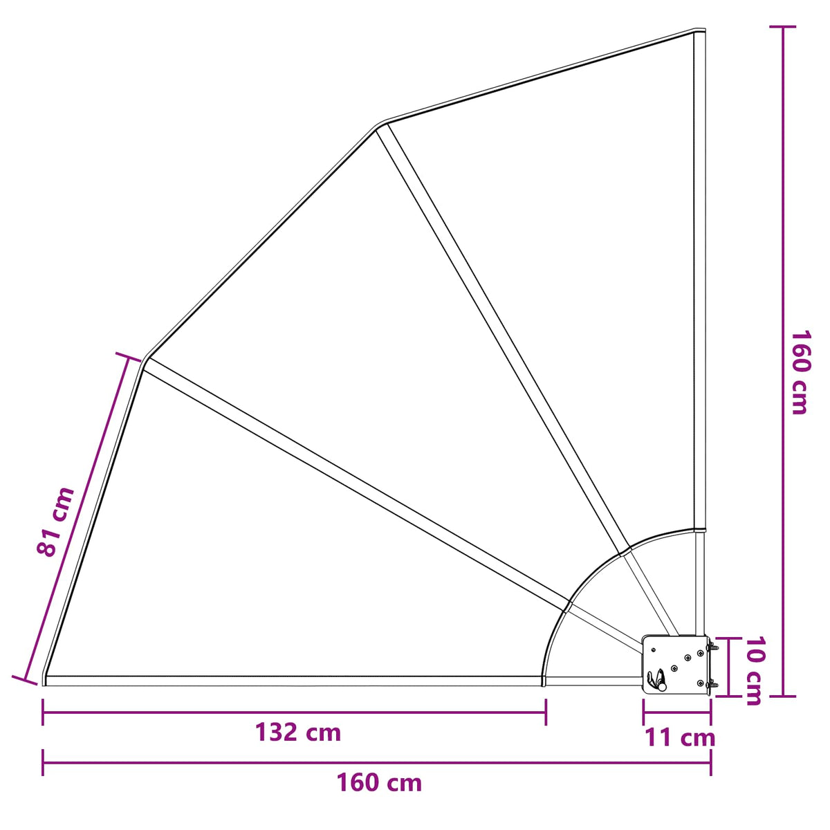 Zaslon za privatnost na balkonu 160 x 160 cm Poliester Smeđa