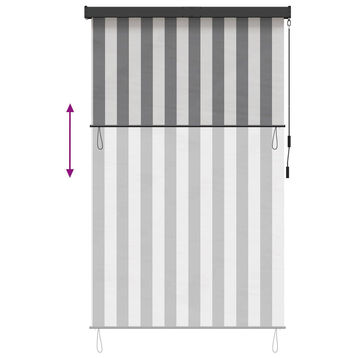 Rolo zavjesa Antracit i bijelo 60 x 250 cm Tkanina i aluminij