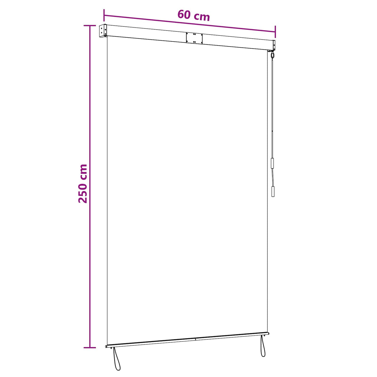 Rolo zavjesa Antracit i bijelo 60 x 250 cm Tkanina i aluminij