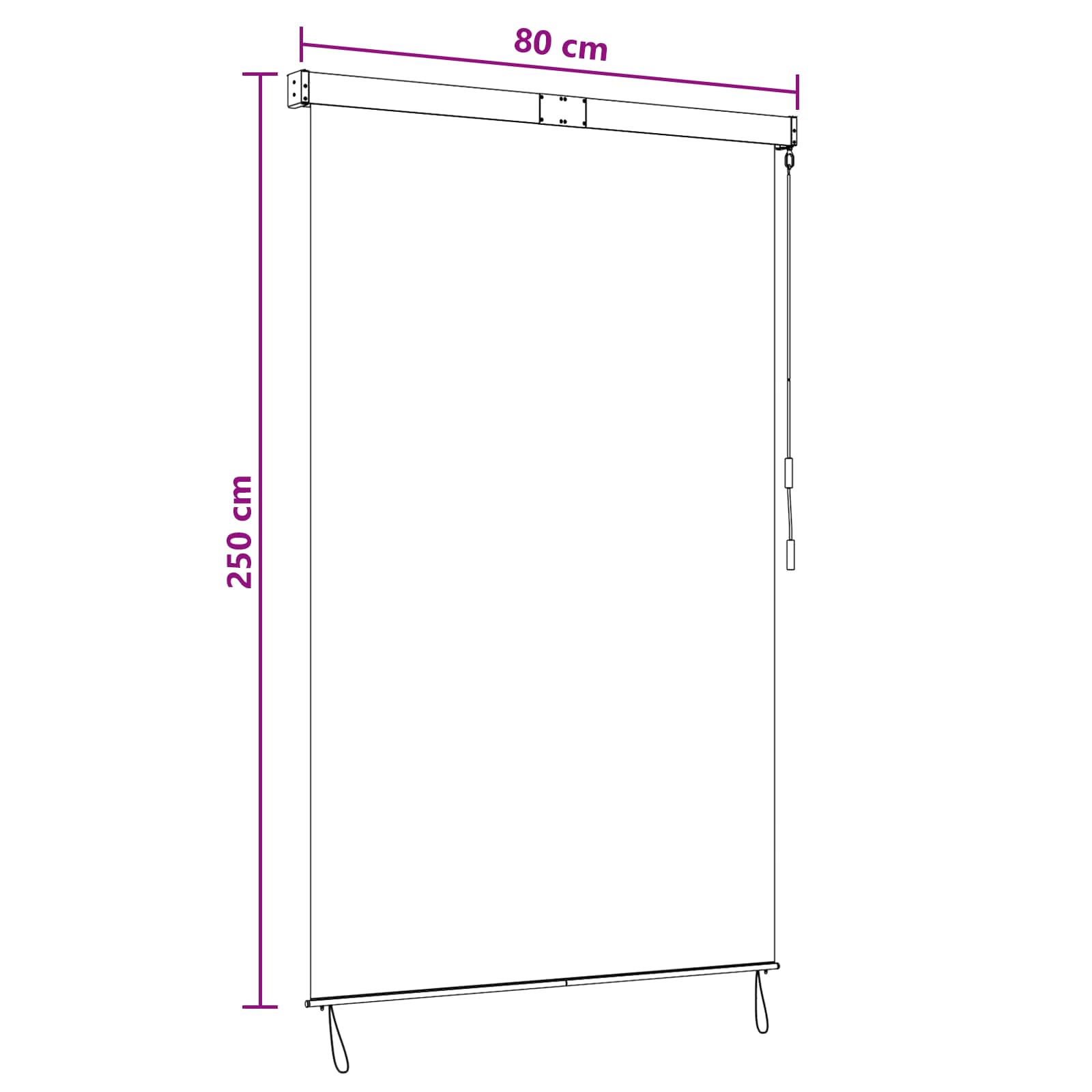 Rolo zavjesa Svjetlosiva 80 x 250 cm Tkanina i aluminij