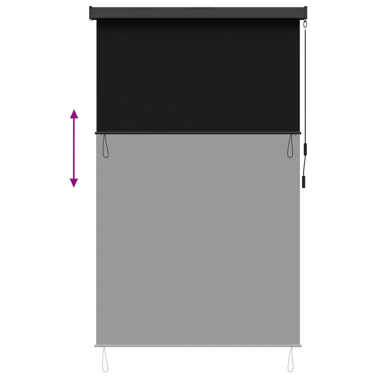 Rolo zavjesa Crna 120 x 250 cm Tkanina i aluminij