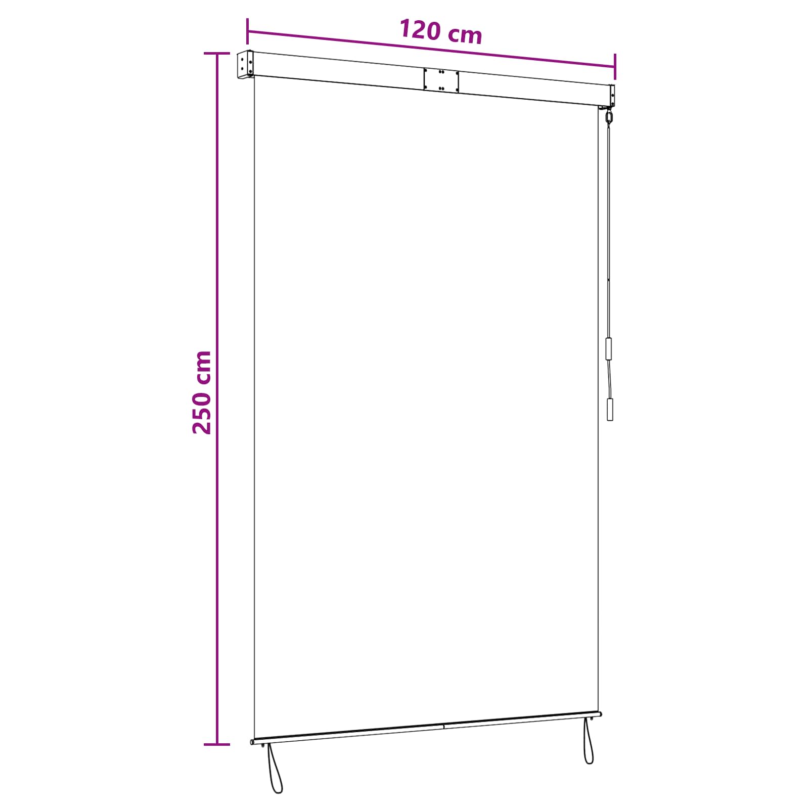 Rolo zavjesa Smeđa 120 x 250 cm Tkanina i aluminij