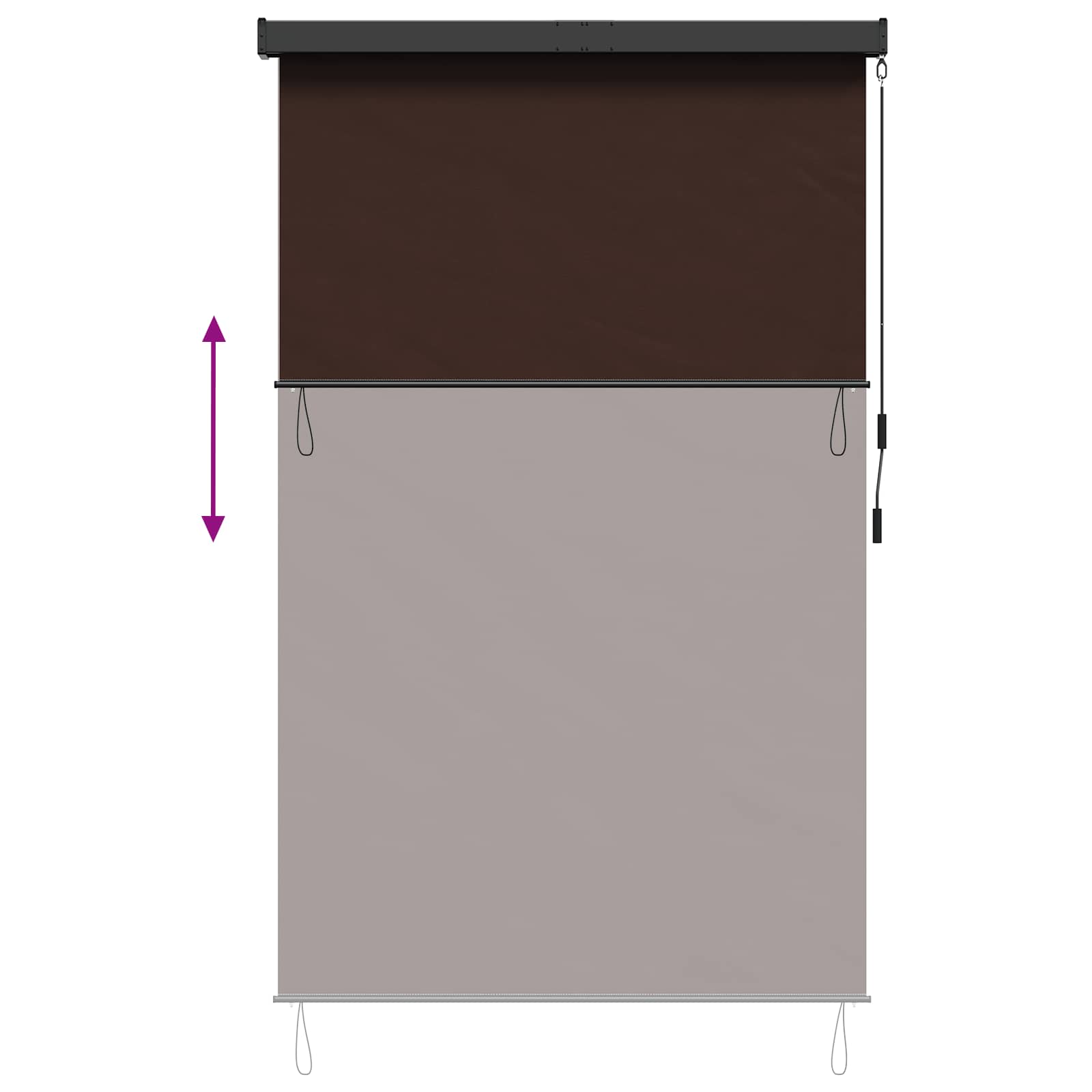 Rolo zavjesa Smeđa 140 x 250 cm Tkanina i aluminij