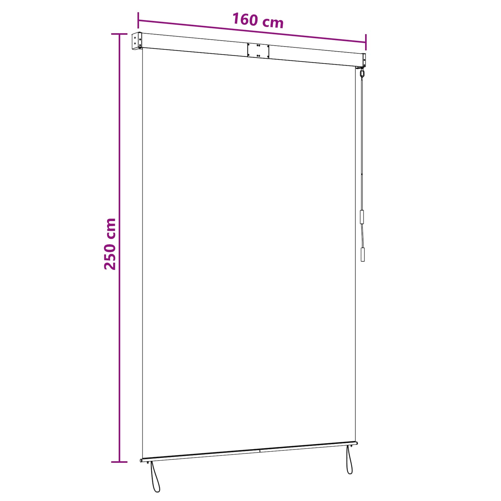 Rolo zavjesa Antracit i bijelo 160 x 250 cm Tkanina i aluminij