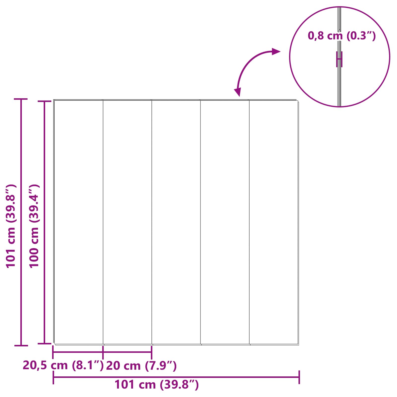 Laminatna podnica 5 pcs Bež 101 x 20 x 0,8 cm Konstruirano drvo