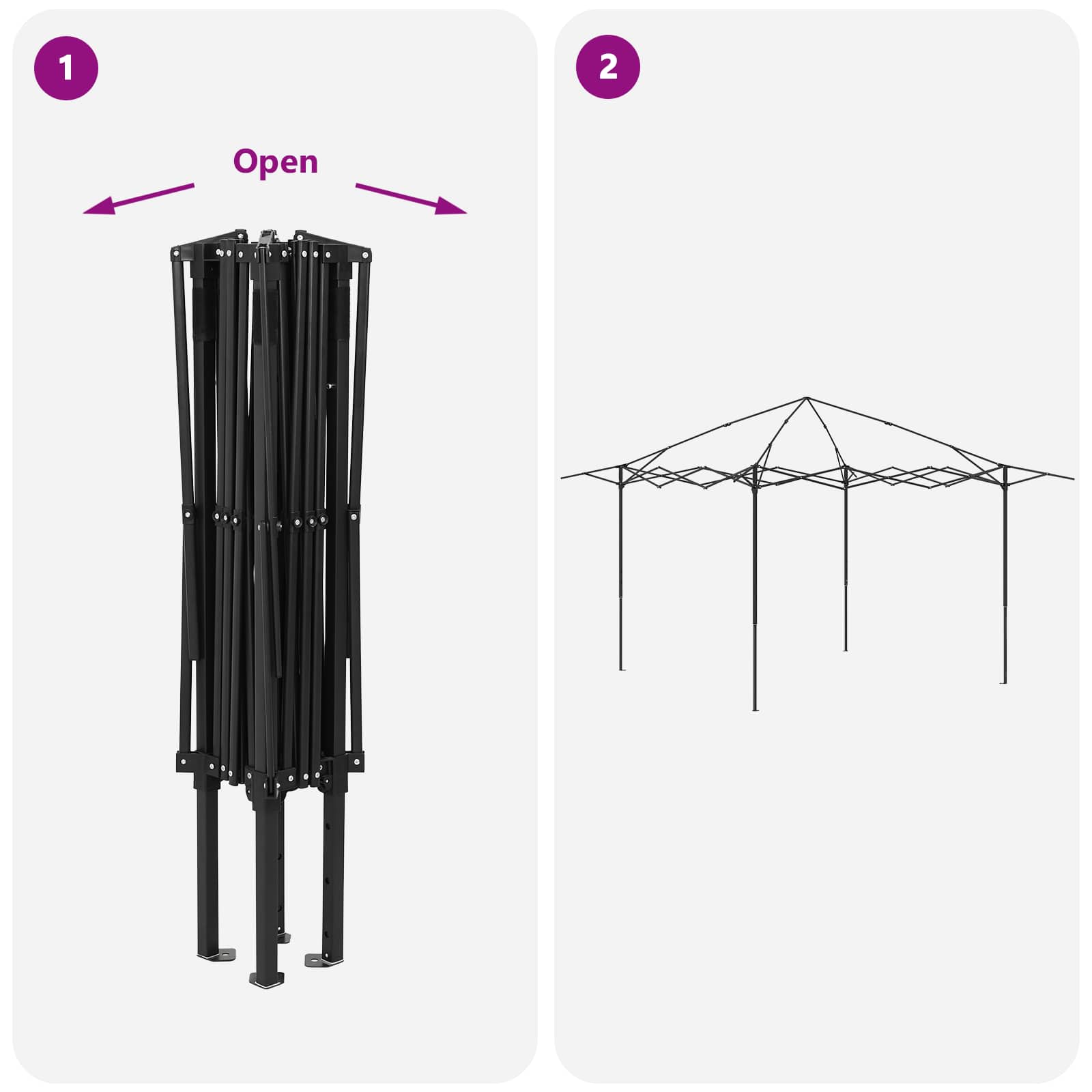 Gazebo s 4 bočne strane 3,3 x 3,3 m Krema i smeđa