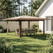 Gazebo bez bočnih strana 4 x 4 m Krema i smeđa