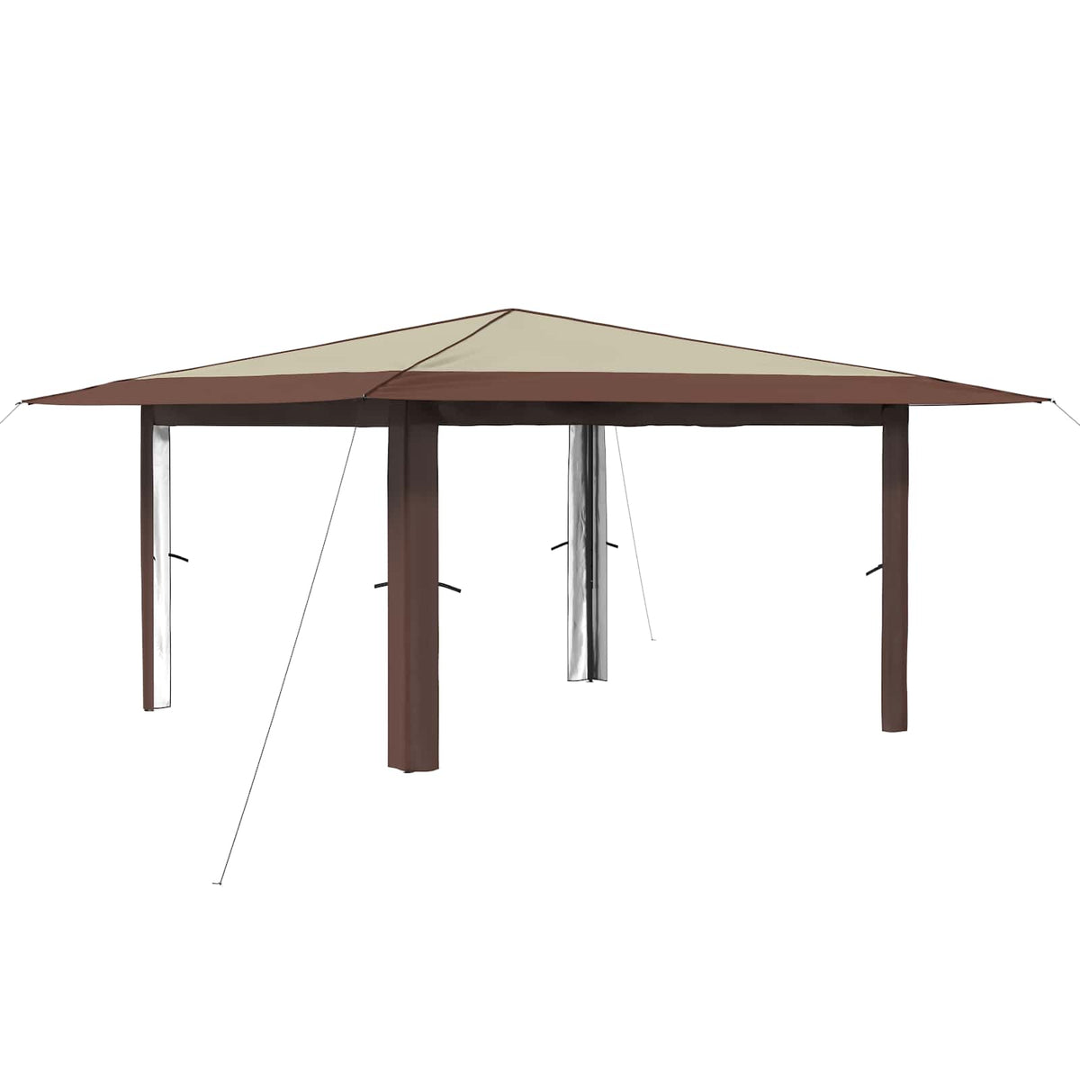 Gazebo bez bočnih strana 4 x 4 m Krema i smeđa