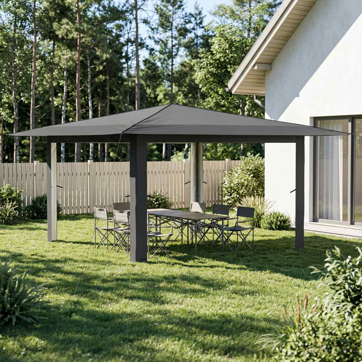 Gazebo bez bočnih strana 4 x 4 m Svjetlosiva i antracit