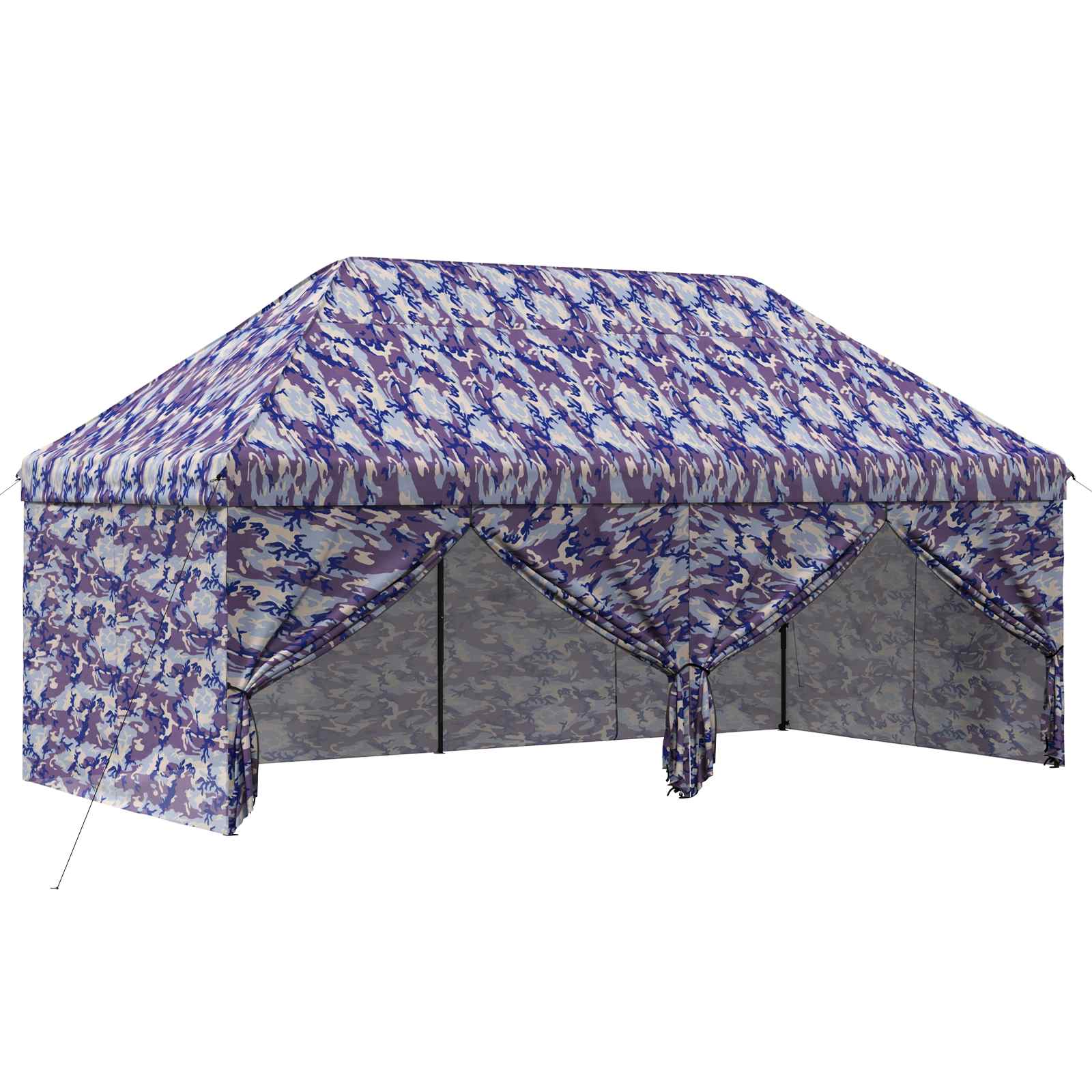 Pop-up Paviljon s 4 Zidova 3 x 6 m Plavi kamuflaža