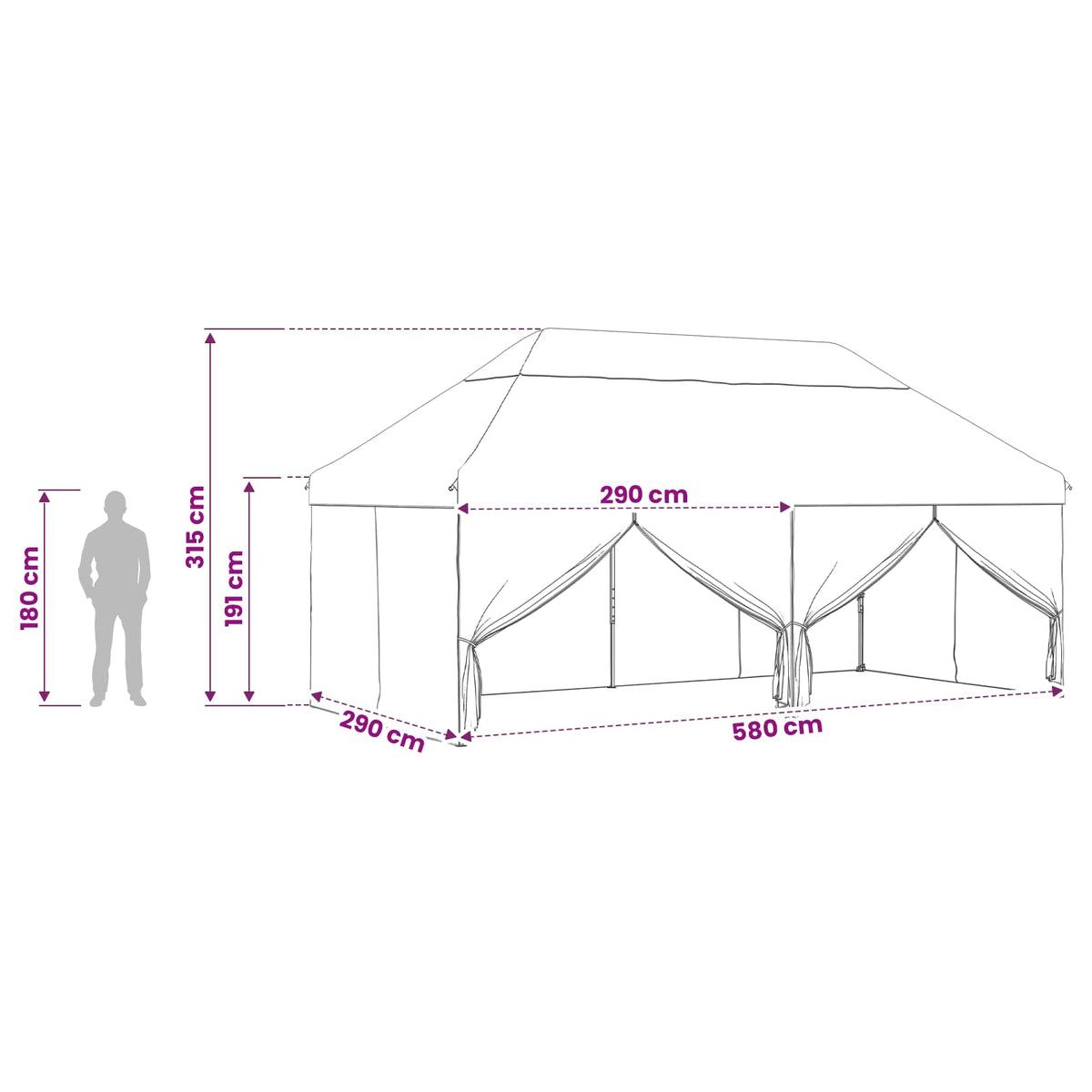 Pop-up Paviljon s 4 Zidova 3 x 6 m Plavi kamuflaža