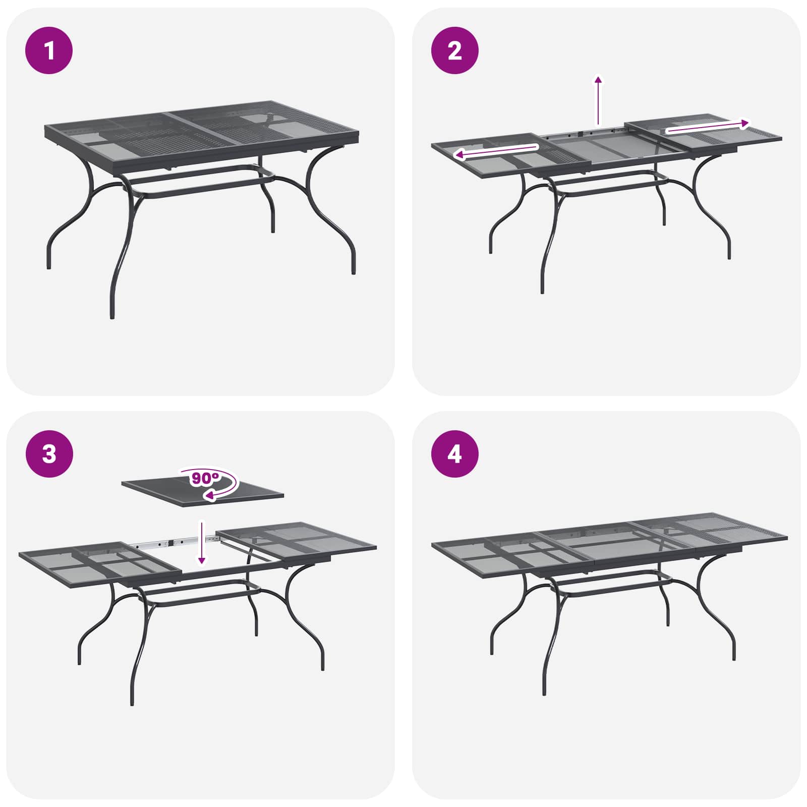 Vrtni set za objed 7 pcs Antracit 212 x 90 x 76 cm