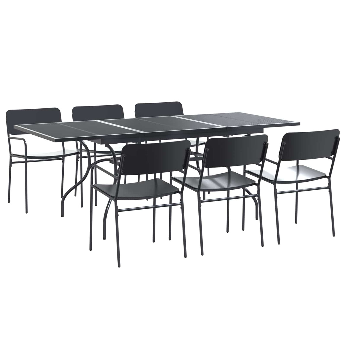 Vrtni set za objed 7 pcs Antracit Čelik
