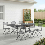Vrtni set za objed 7 pcs Antracit 212 x 90 x 76 cm