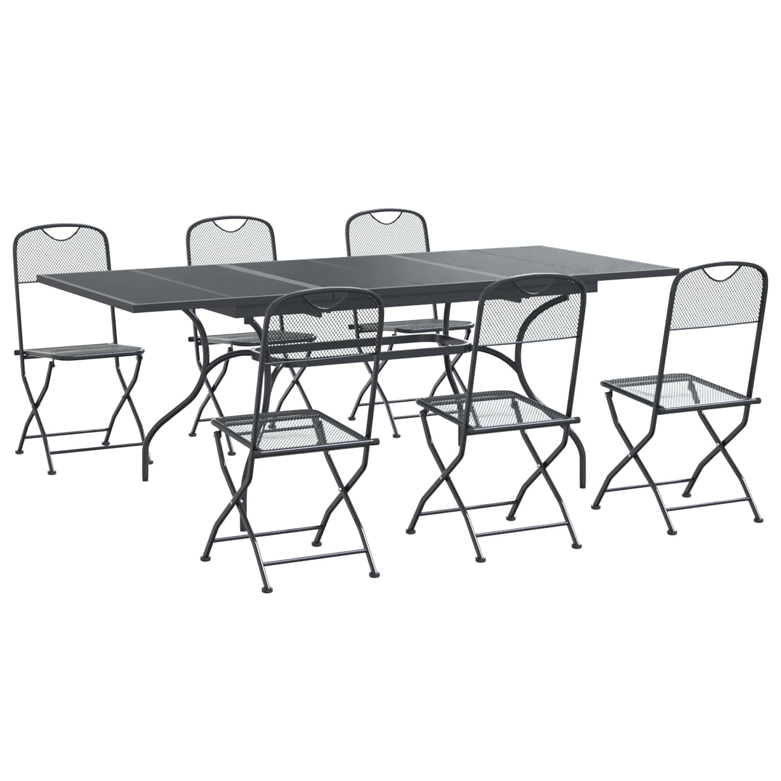 Vrtni set za objed 7 pcs Antracit 212 x 90 x 76 cm
