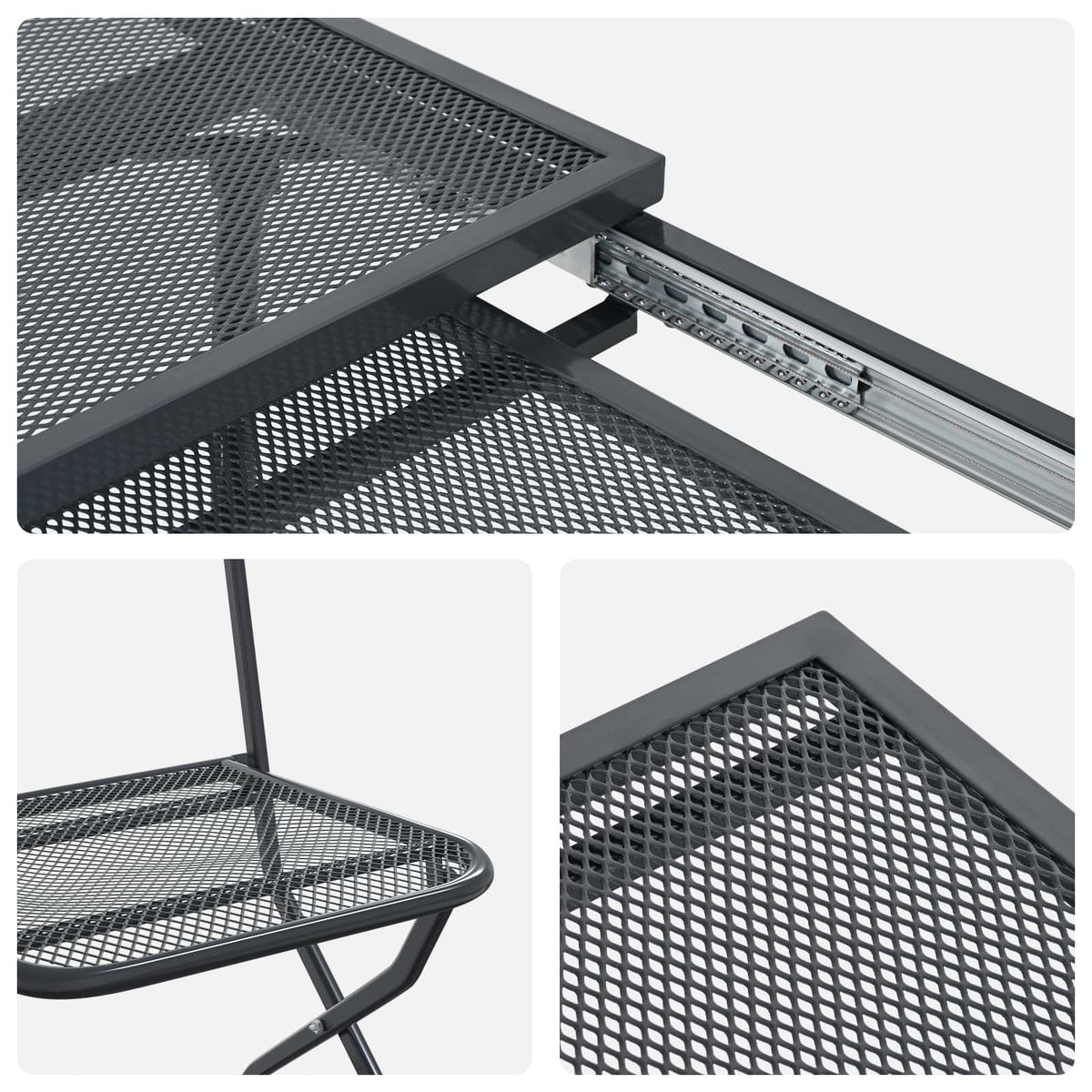 Vrtni set za objed 9 pcs Antracit 212 x 90 x 76 cm