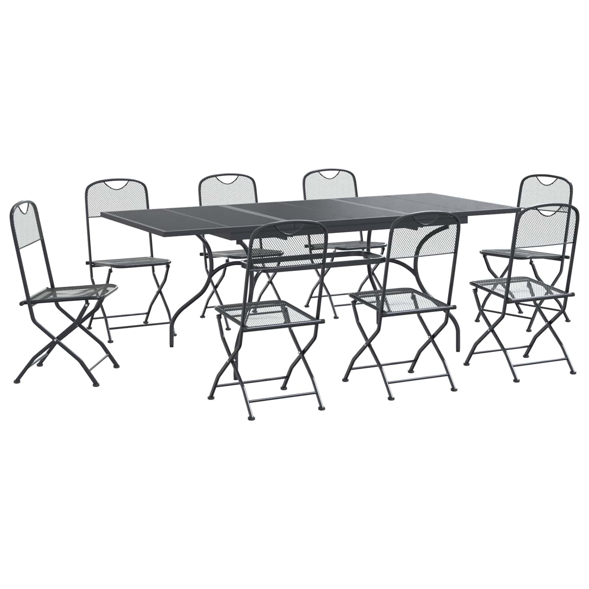 Vrtni set za objed 9 pcs Antracit 212 x 90 x 76 cm