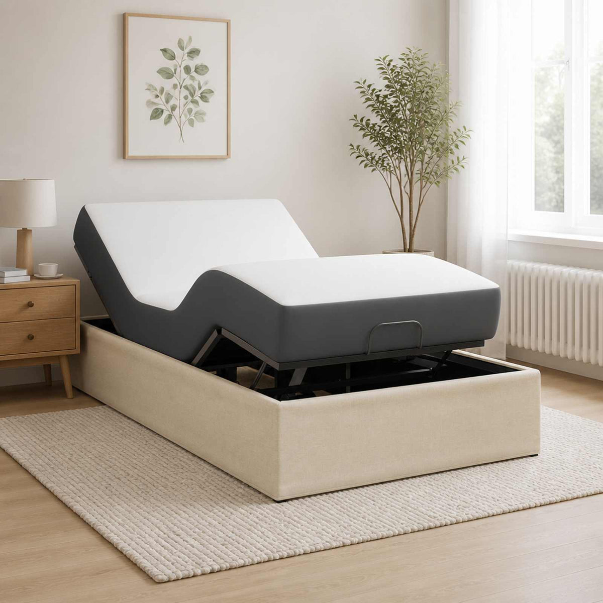 Električni podesivi okvir kreveta Krem 200 x 80 x 33,5 cm Čelik