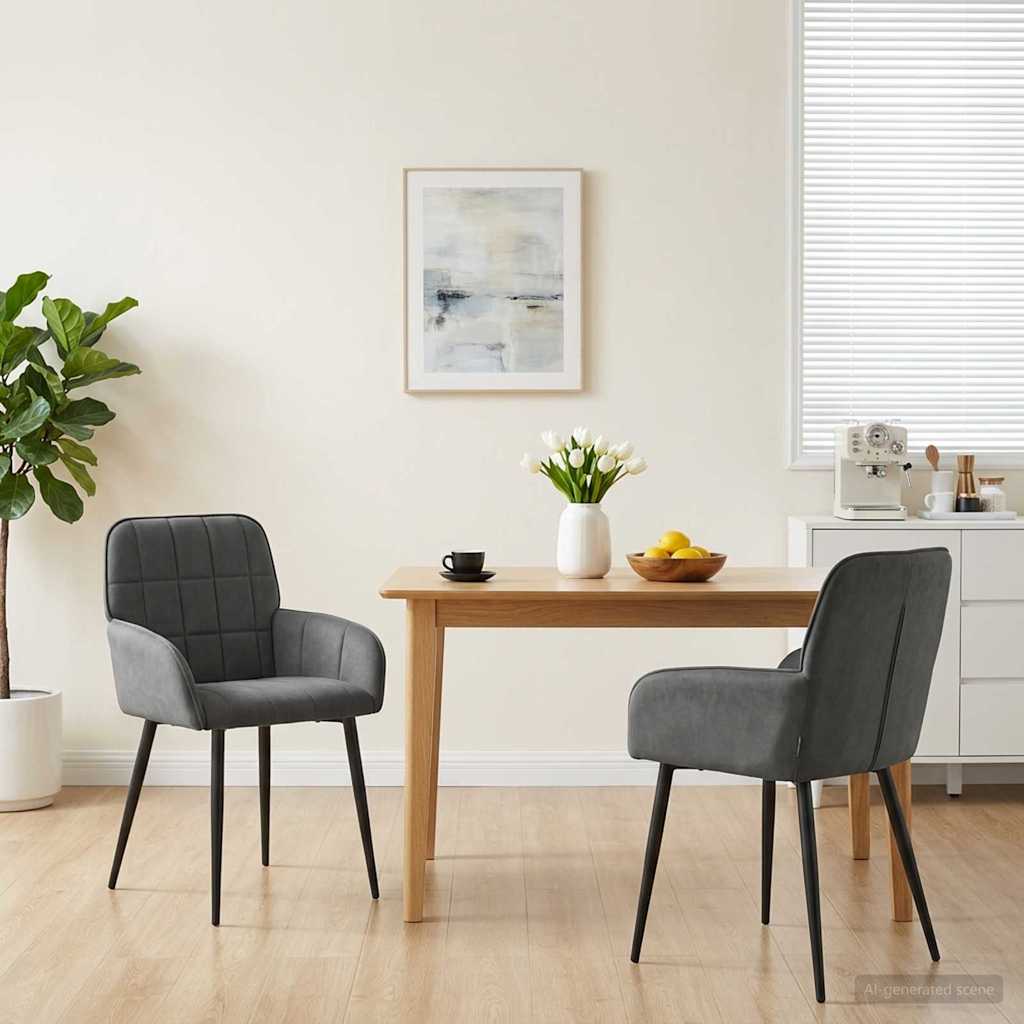 Trpezarijske stolice 2 pcs Baršun Tamnosiva 57 x 50 x 85 cm