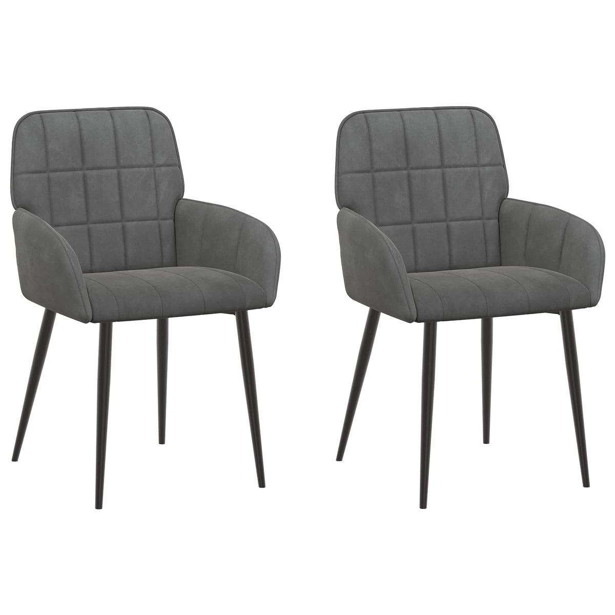 Trpezarijske stolice 2 pcs Baršun Tamnosiva 57 x 50 x 85 cm