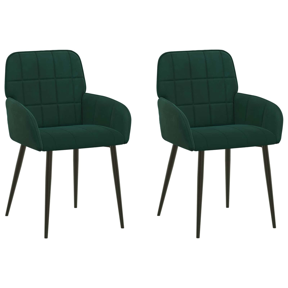 Trpezarijske stolice 2 pcs Baršun Tamnozelena 57 x 50 x 85 cm