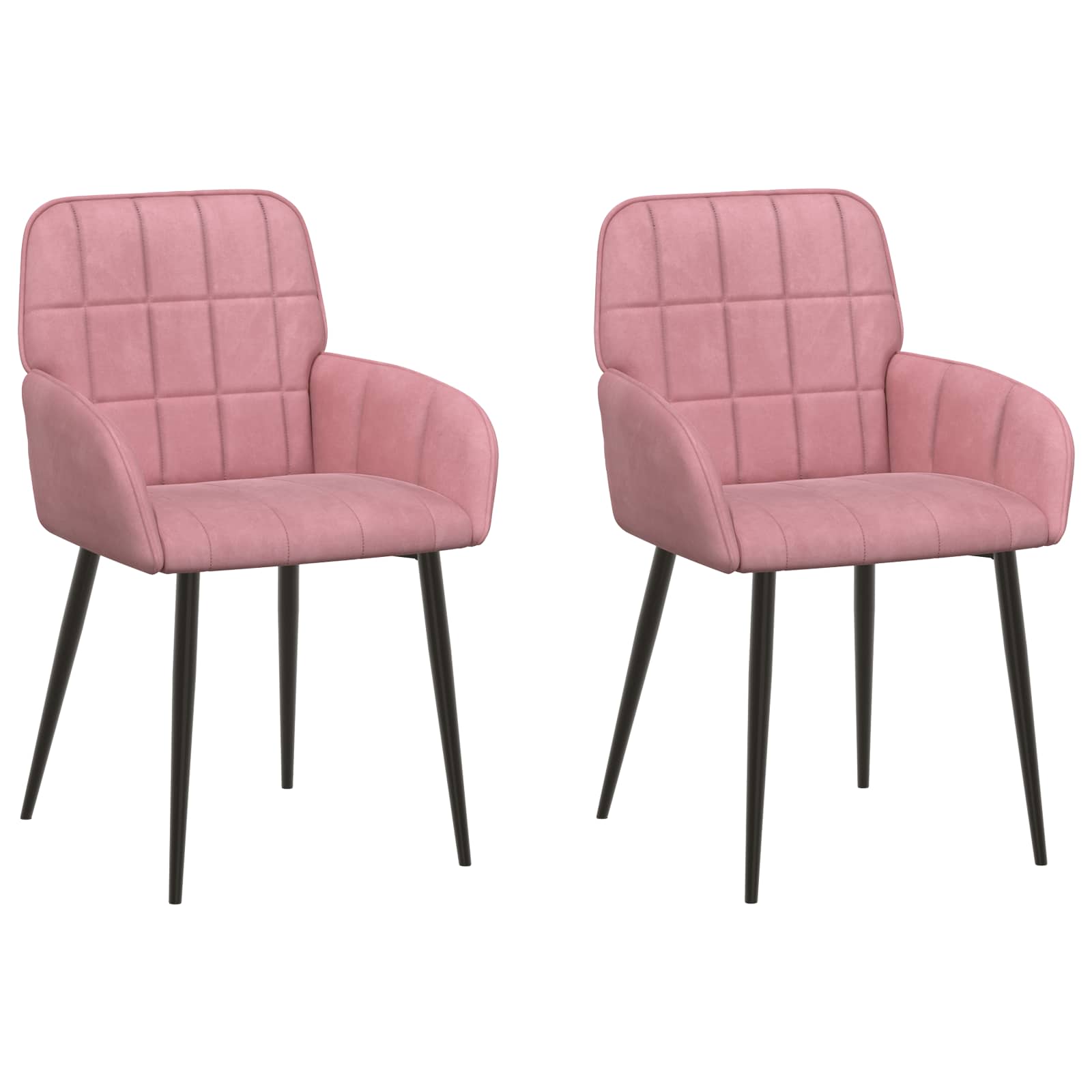 Trpezarijske stolice 2 pcs Baršun Ružičasta 57 x 50 x 85 cm