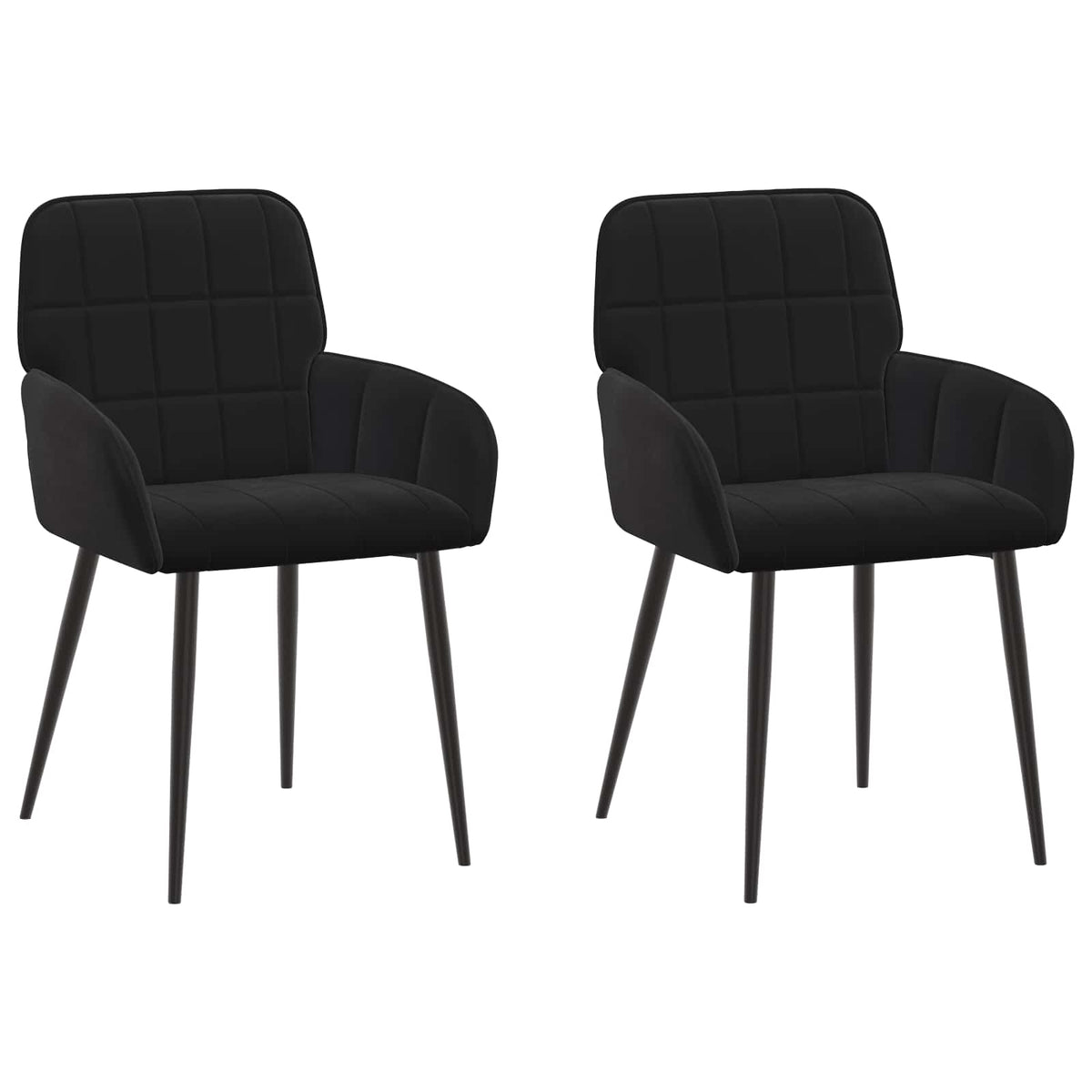 Trpezarijske stolice 2 pcs Baršun Crna 57 x 50 x 85 cm