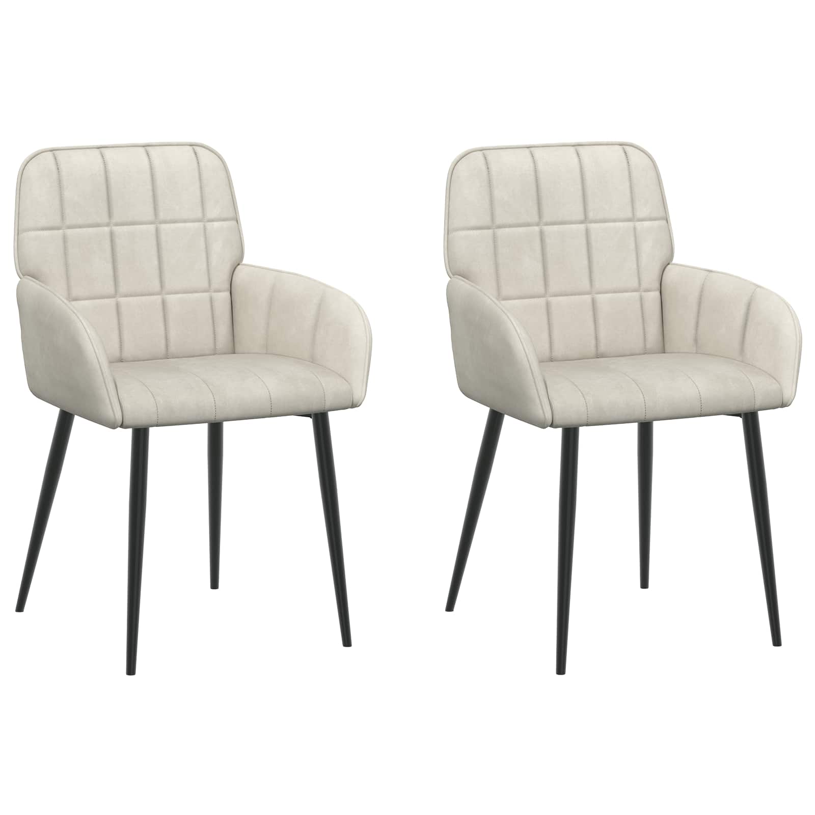 Trpezarijske stolice 2 pcs Baršun Krem 57 x 50 x 85 cm