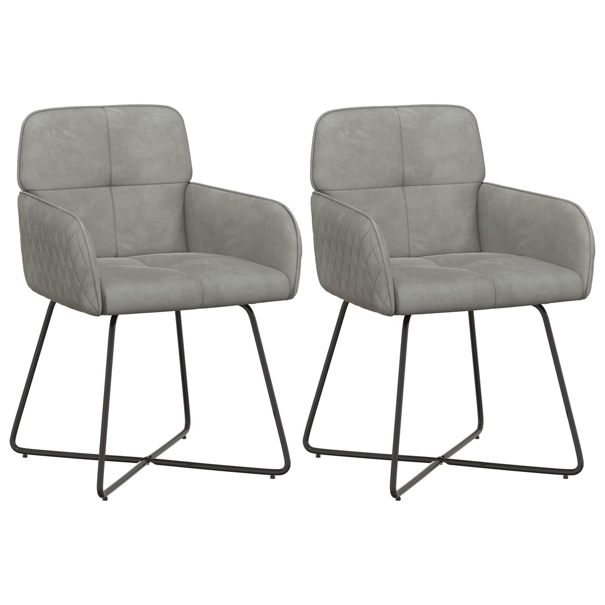 Trpezarijske stolice 2 pcs Baršun Svjetlosiva 59 x 56,5 x 86 cm