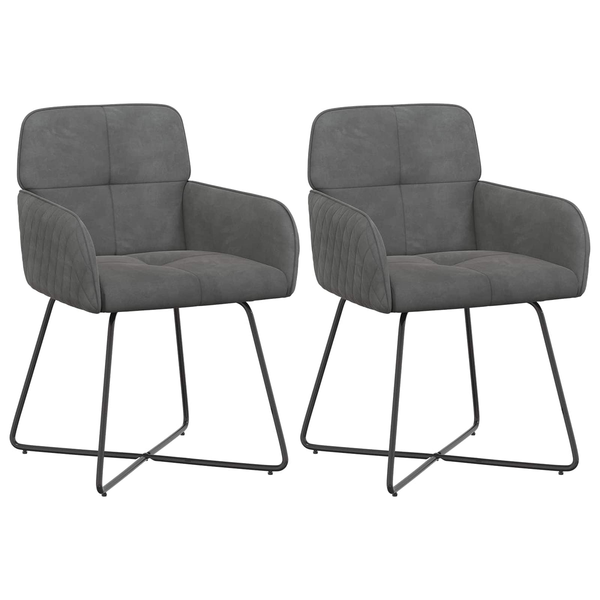 Trpezarijske stolice 2 pcs Baršun Tamnosiva 59 x 56,5 x 86 cm