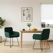 Trpezarijske stolice 2 pcs Baršun Tamnozelena 59 x 56,5 x 86 cm