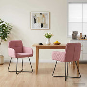 Trpezarijske stolice 2 pcs Baršun Ružičasta 59 x 56,5 x 86 cm