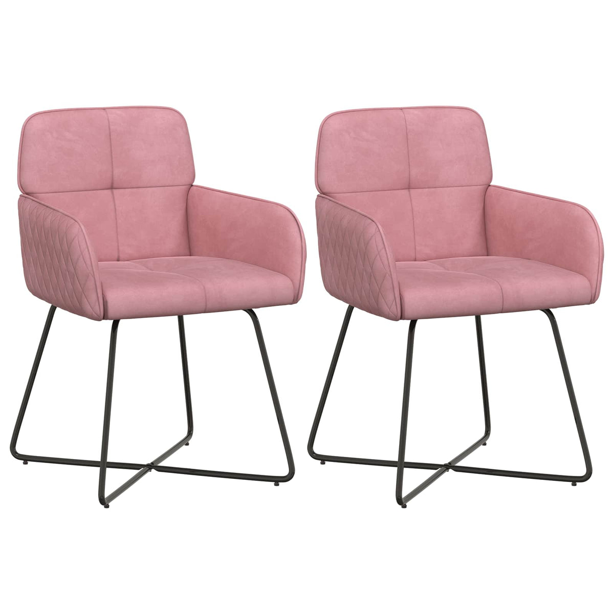 Trpezarijske stolice 2 pcs Baršun Ružičasta 59 x 56,5 x 86 cm
