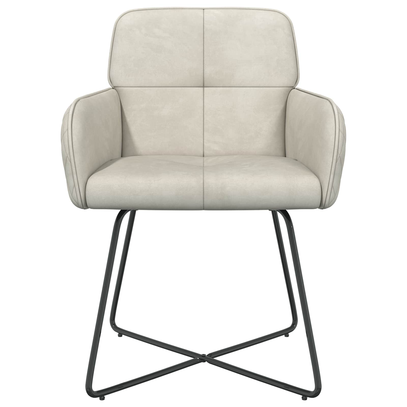 Trpezarijske stolice 2 pcs Baršun Krem 59 x 56,5 x 86 cm