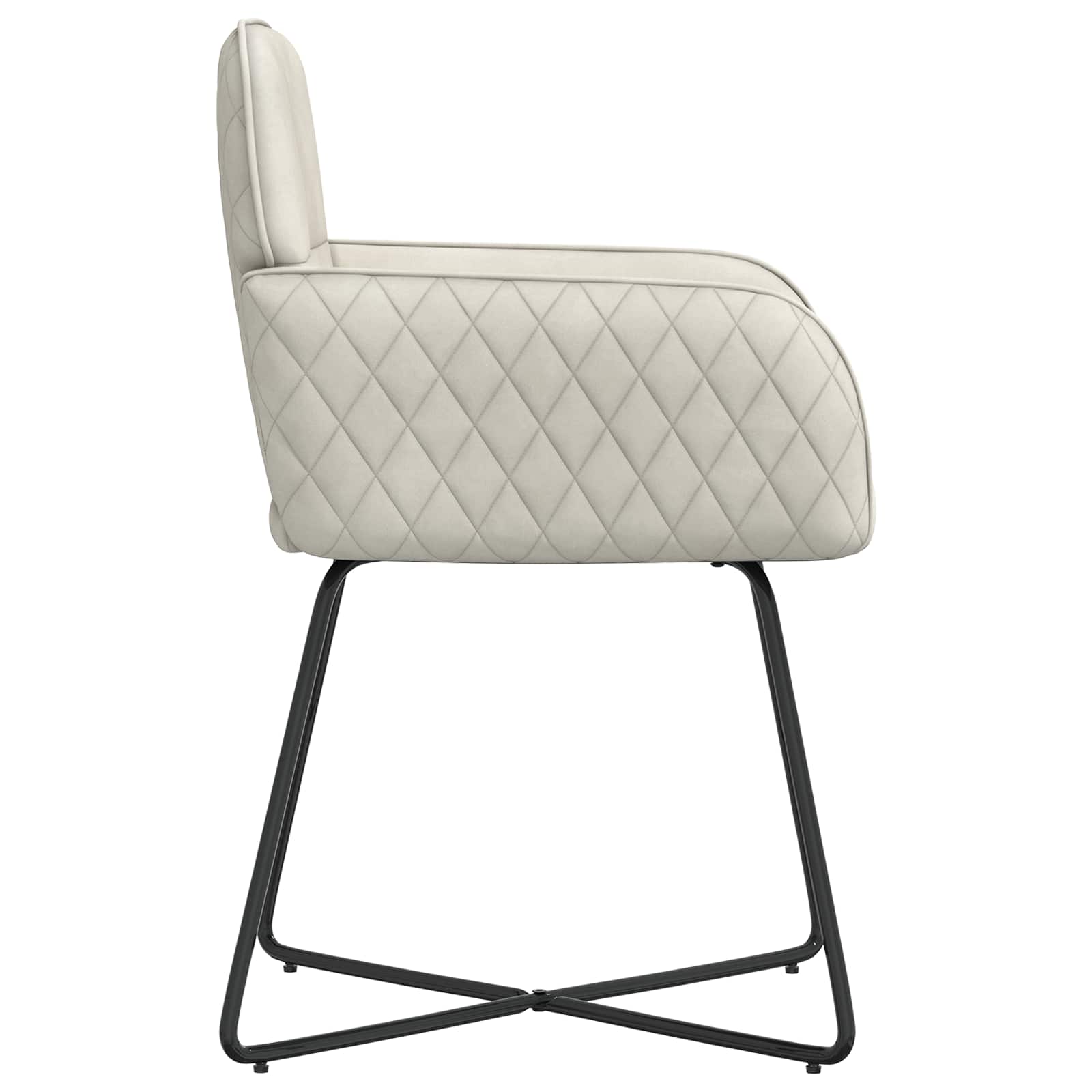 Trpezarijske stolice 2 pcs Baršun Krem 59 x 56,5 x 86 cm